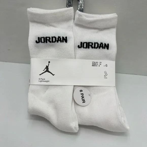 Jordan Athletic White Crew Socks - 6 Pair - Picture 16 of 16